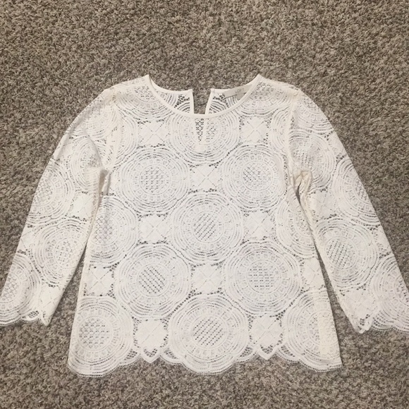 LOFT Tops - Loft ivory lace top. NWT size S